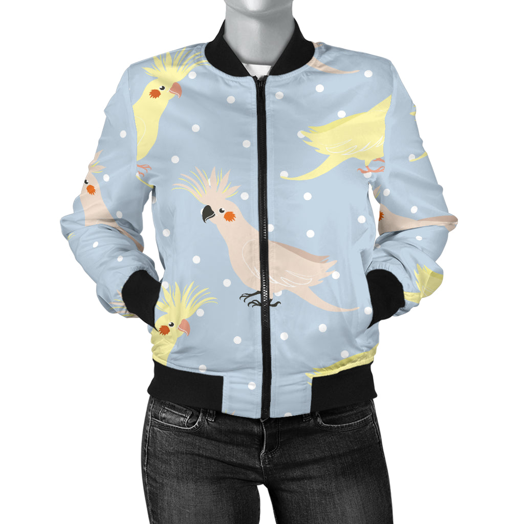 Cockatiel Pattern Print Design 03 Women's Bomber Jacket