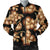 Brown Hibiscus Pattern Print Design HB06 Men Bomber Jacket