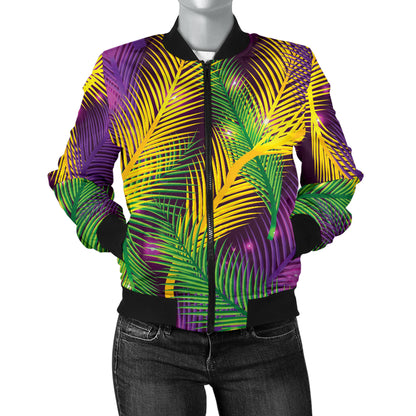Mardi Gras Pattern Print Design 09 Women's Bomber Jacket