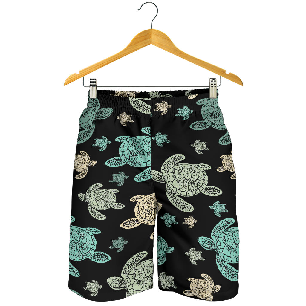 Sea Turtle Stamp Pattern Mens Shorts