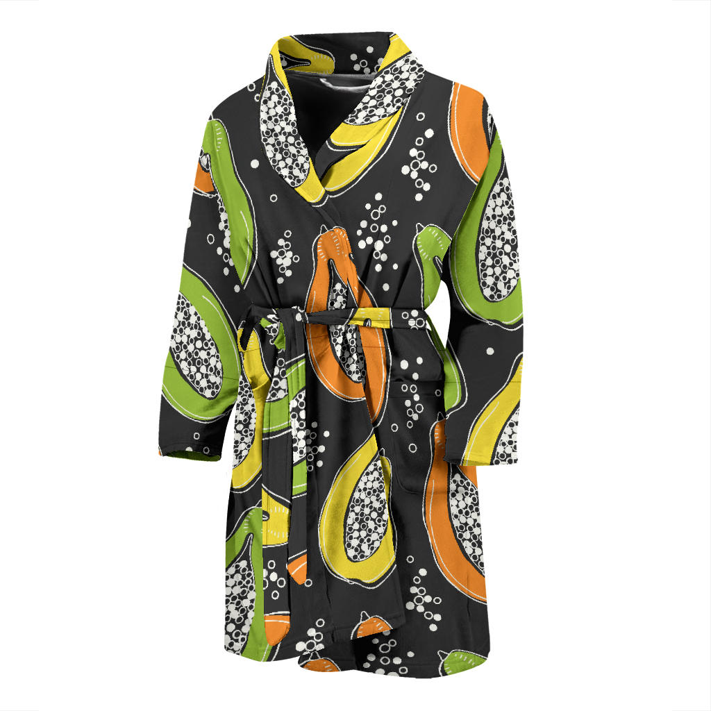 Papaya Pattern Print Design PP05 Men Bathrobe