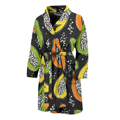 Papaya Pattern Print Design PP05 Men Bathrobe