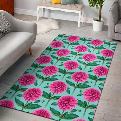 Dahlia Pattern Print Design DH08 Area Rugs
