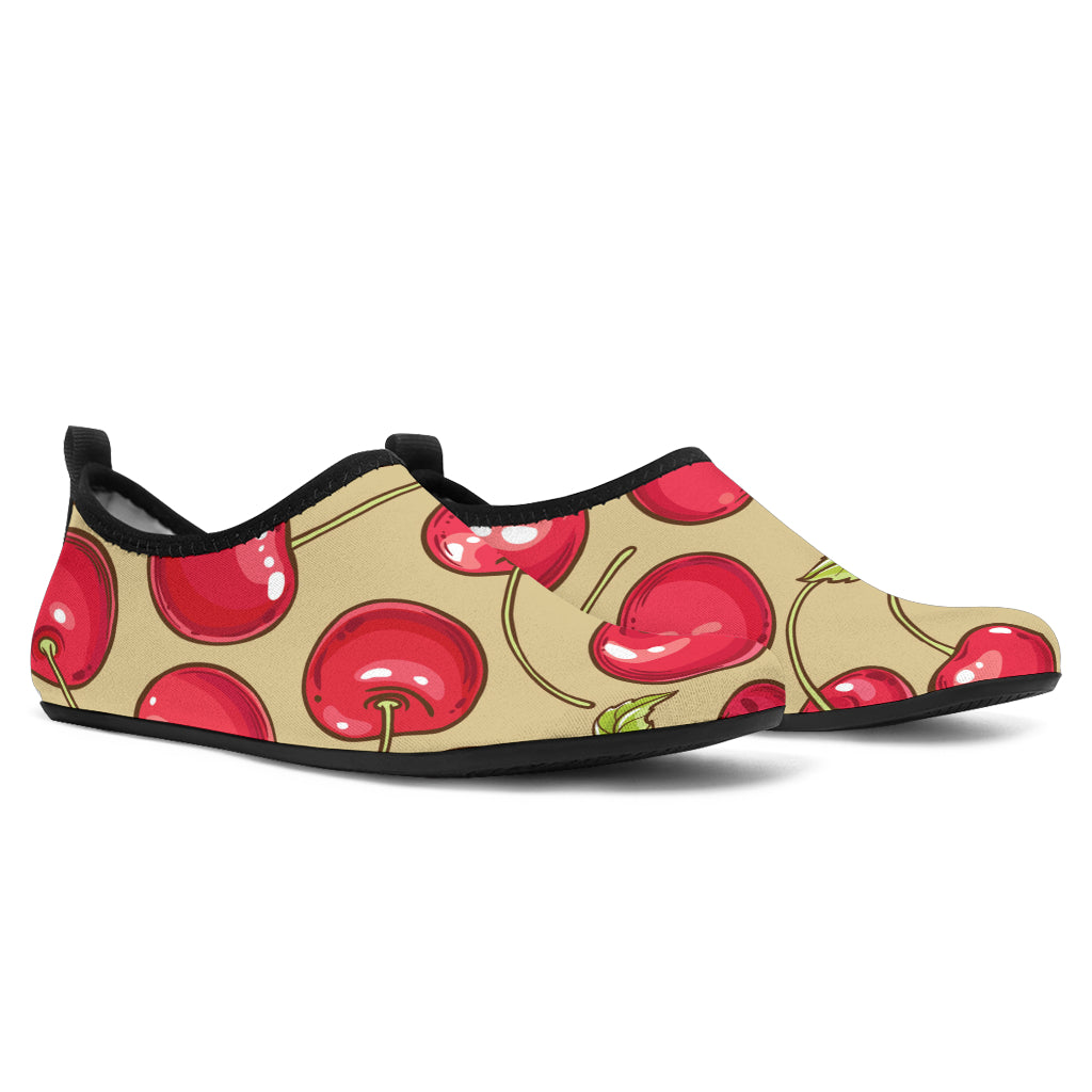 Cherry Pattern Print Design CH05 Aqua Water Shoes