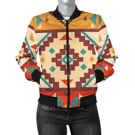 Navajo Pattern Print Design A01 Women's Bomber Jacket