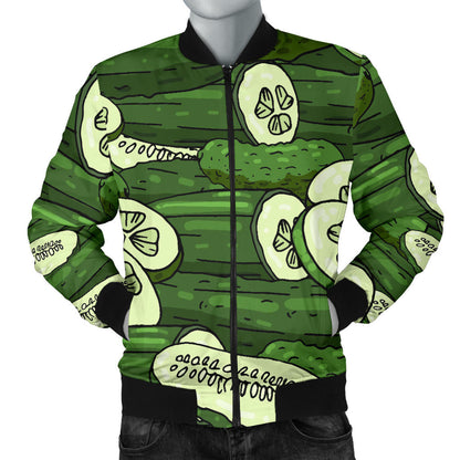 Cucumber Pattern Print Design CC01 Men Bomber Jacket