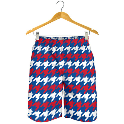 Patriotic Houndstooth Pattern Print Design A02 Mens Shorts