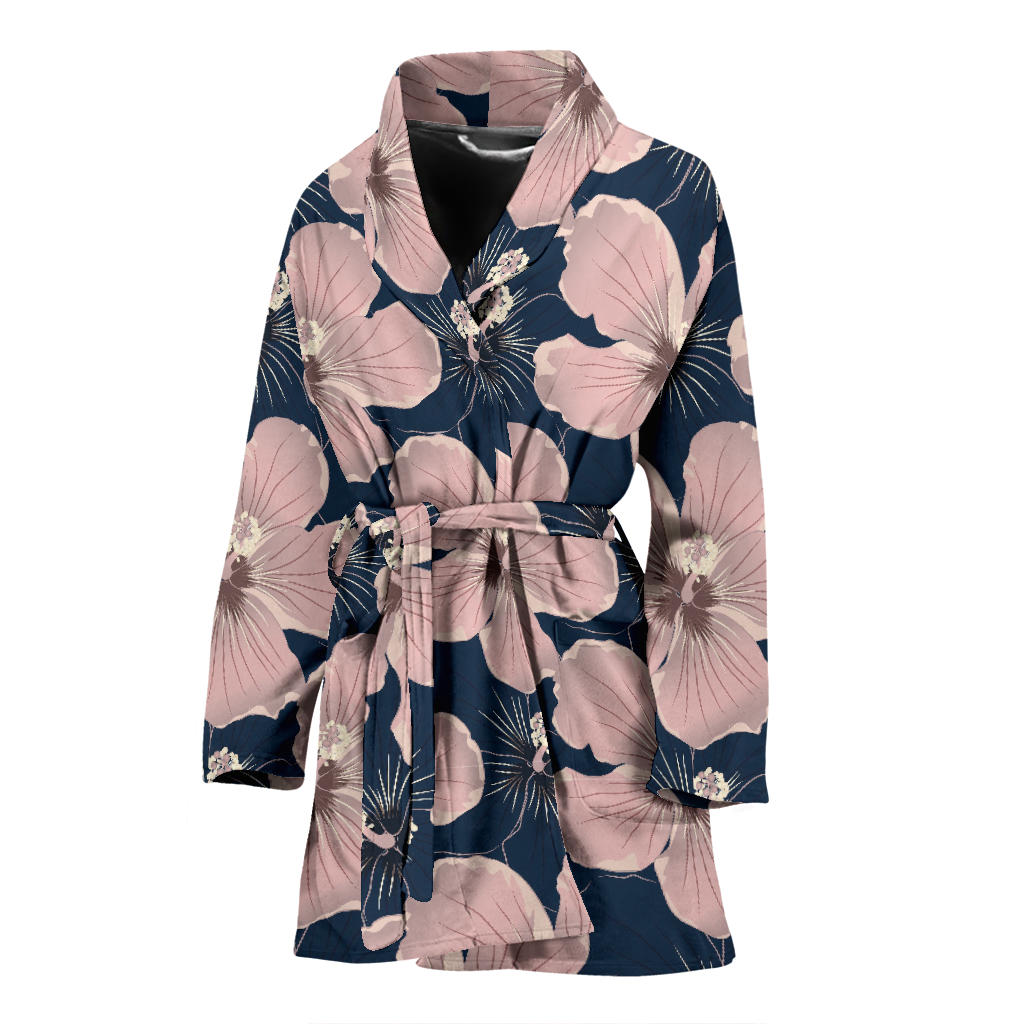 Plumeria Pattern Print Design PM018 Women Bathrobe