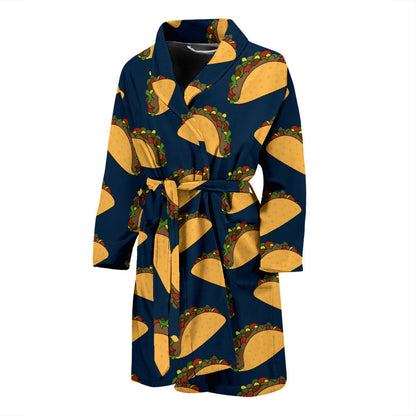 Taco Pattern Print Design TC04 Men Bathrobe