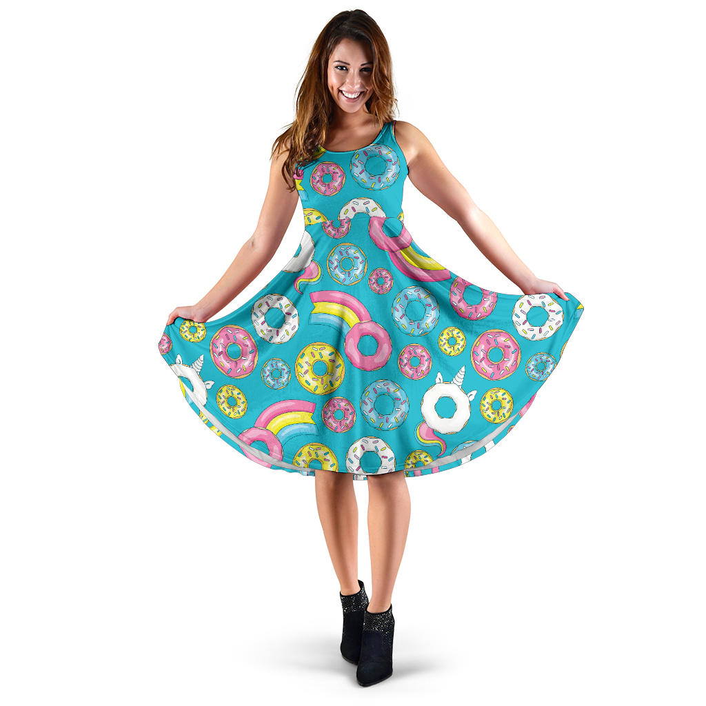 Donut Pattern Print Design DN013 Midi Dress