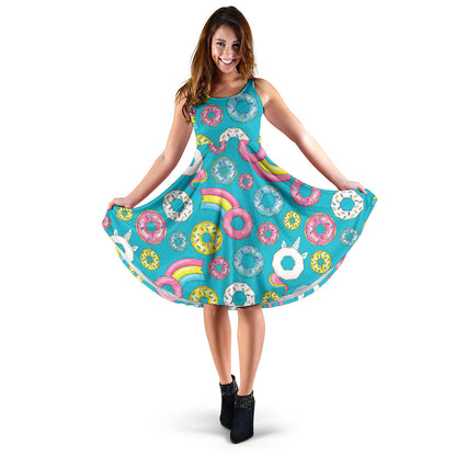 Donut Pattern Print Design DN013 Midi Dress