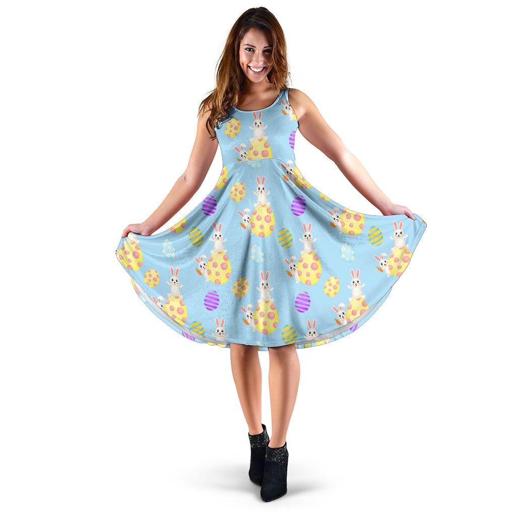 Easter Eggs Pattern Print Design RB015 Midi Dress
