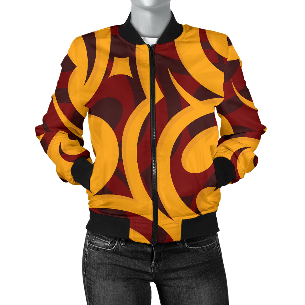Maori Pattern Print Design 02 Women's Bomber Jacket