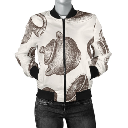 Pottery Pattern Print Design A01 Women's Bomber Jacket