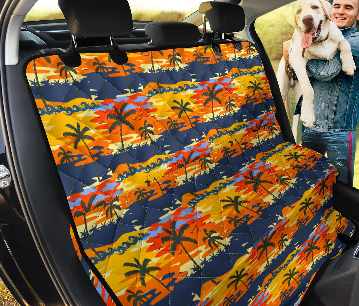 Palm Tree Pattern Print Design PT010 Rear Dog  Seat Cover