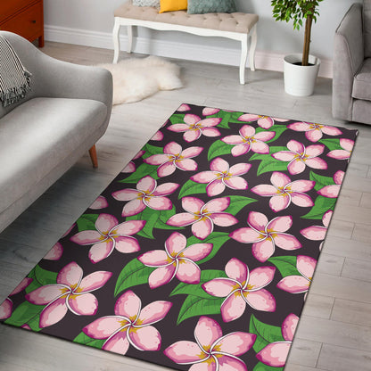 Pink Plumeria Pattern Print Design PM019 Area Rugs