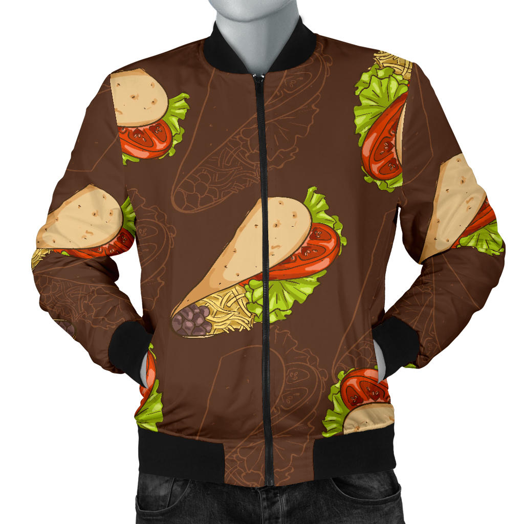 Taco Pattern Print Design TC08 Men Bomber Jacket