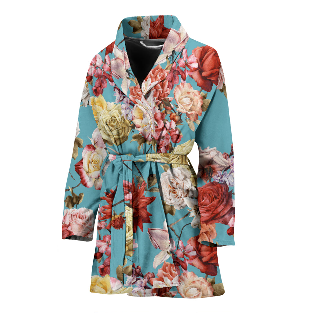 Summer Floral Pattern Print Design SF05 Women Bathrobe