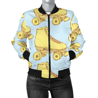 Roller skate Pattern Print Design A03 Women's Bomber Jacket