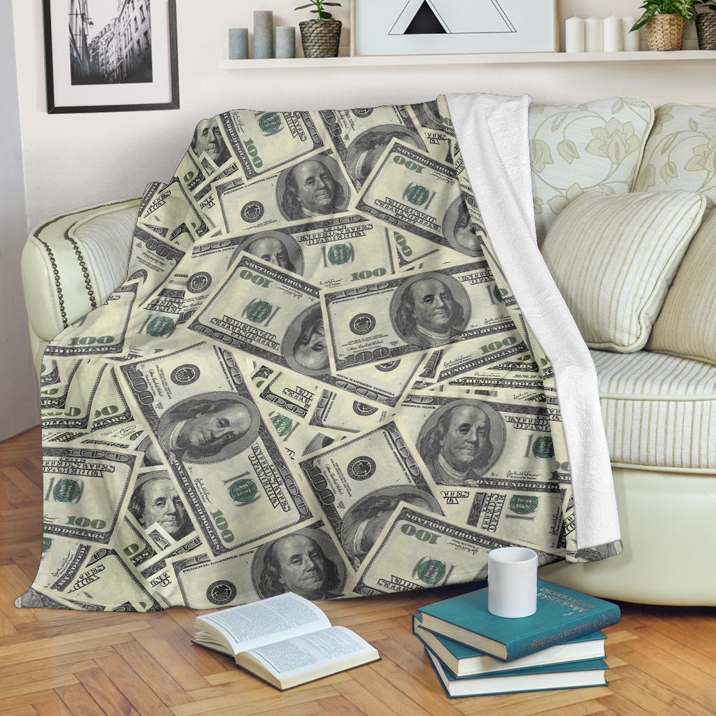 Dollar Pattern Print Design DO02 Fleece Blanket