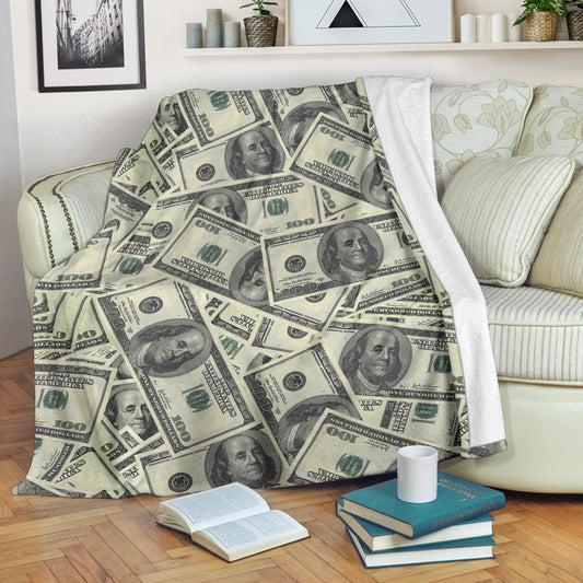 Dollar Pattern Print Design DO02 Fleece Blanket