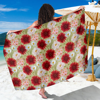 Gerberas Pattern Print Design GB07 Sarong Pareo Wrap