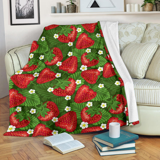 Strawberry Pattern Print Design SB05 Fleece Blanket
