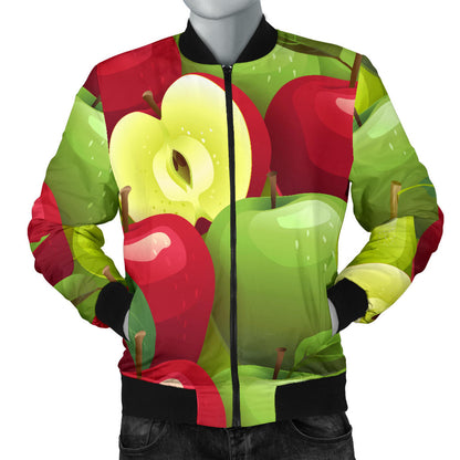 Apple Pattern Print Design AP03 Men Bomber Jacket