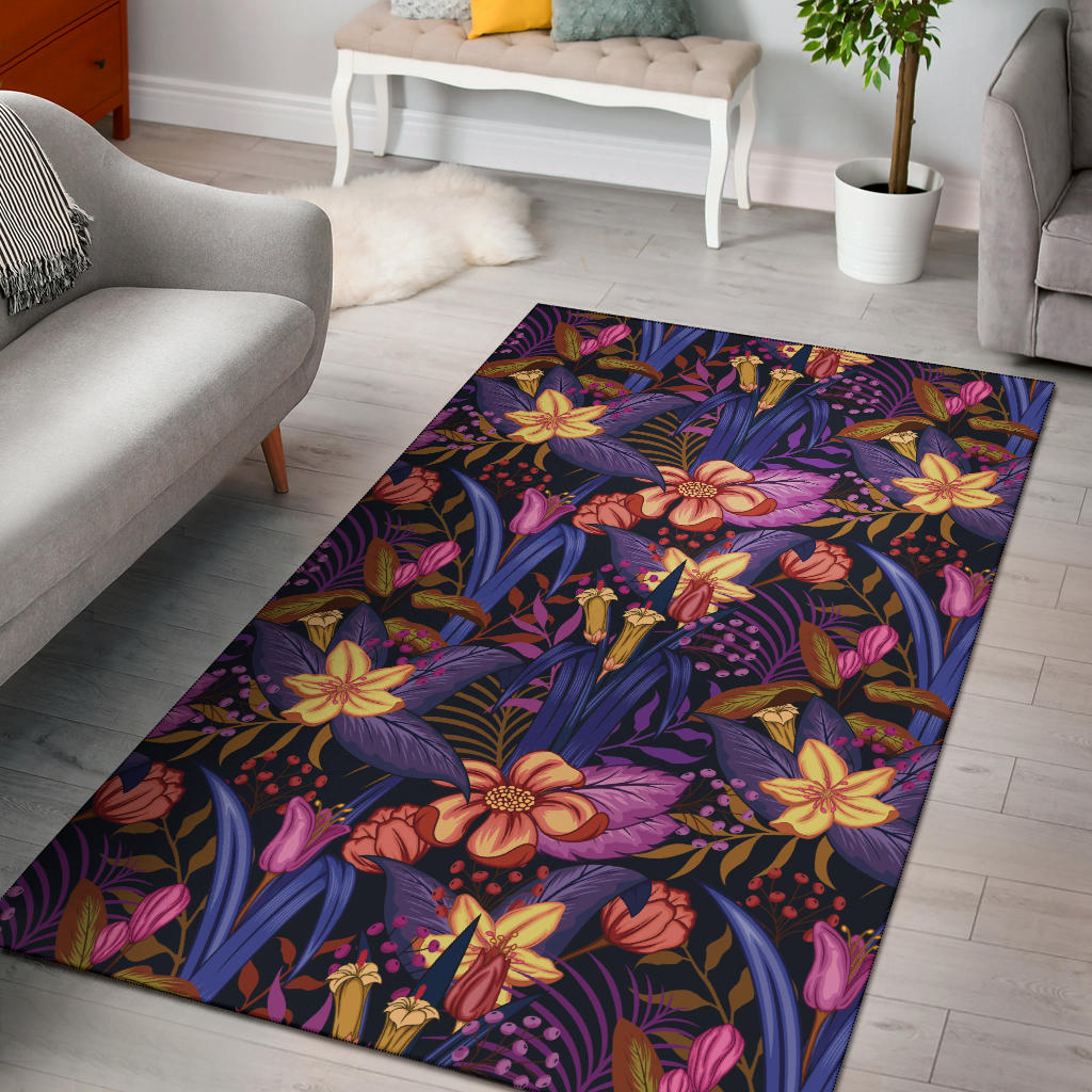 Lily Pattern Print Design LY016 Area Rugs