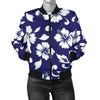 Hibiscus Pattern Print Design HB010 Women Bomber Jacket