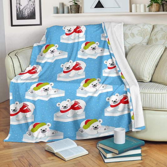 Polar Bear Pattern Print Design PB06 Fleece Blanket