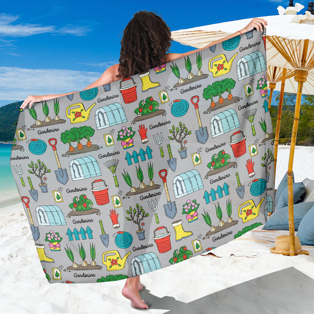 Gardening Pattern Print Design G07 Sarong Pareo Wrap