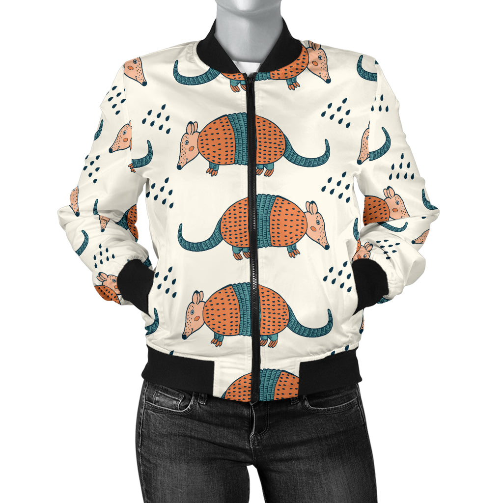 Armadillo Pattern Print Design 01 Women's Bomber Jacket