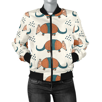 Armadillo Pattern Print Design 01 Women's Bomber Jacket