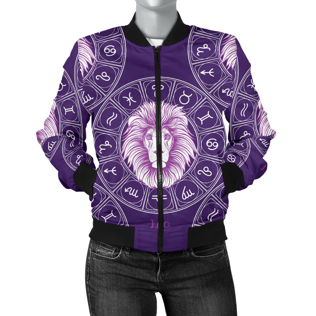 Leo Pattern Print Design 04 Women's Bomber Jacket