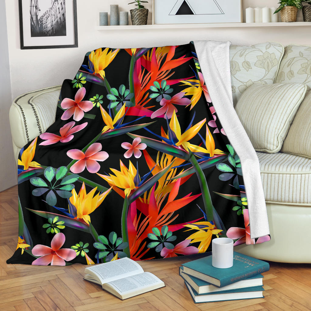 Tropical Flower Pattern Print Design TF015 Fleece Blanket