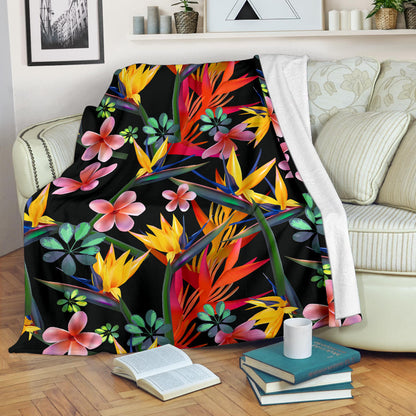 Tropical Flower Pattern Print Design TF015 Fleece Blanket
