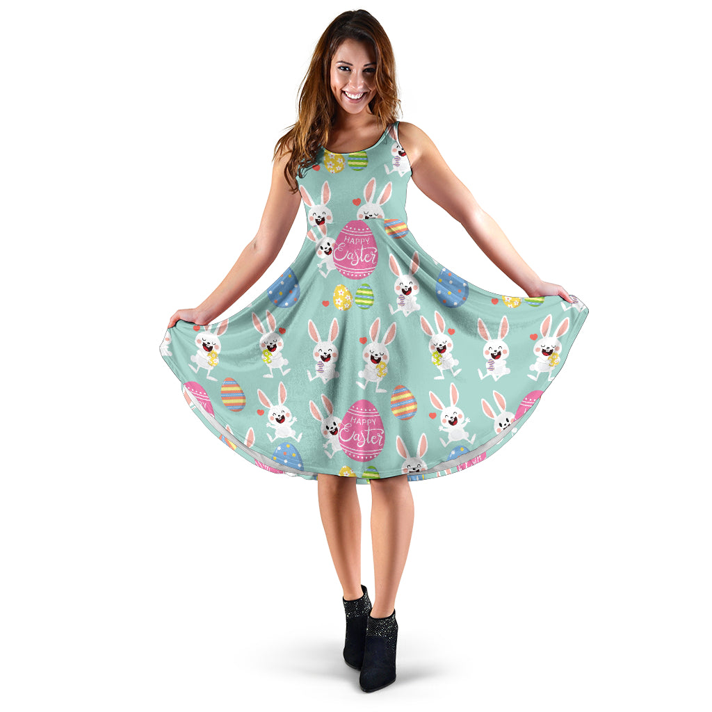 Easter Eggs Pattern Print Design RB014 Midi Dress