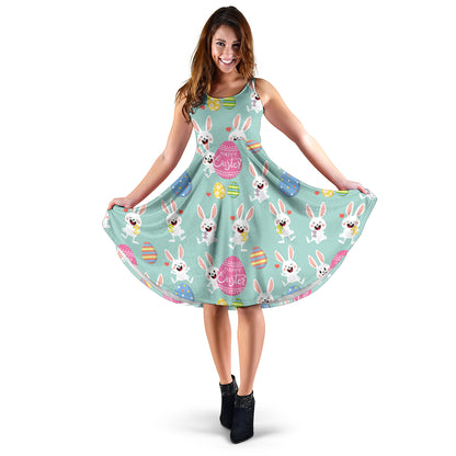 Easter Eggs Pattern Print Design RB014 Midi Dress