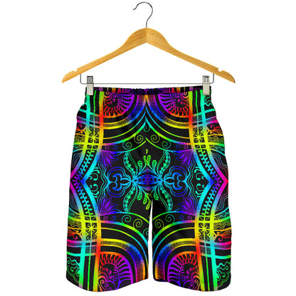 Neon Trible Rainbow Pattern Print Design A01 Mens Shorts