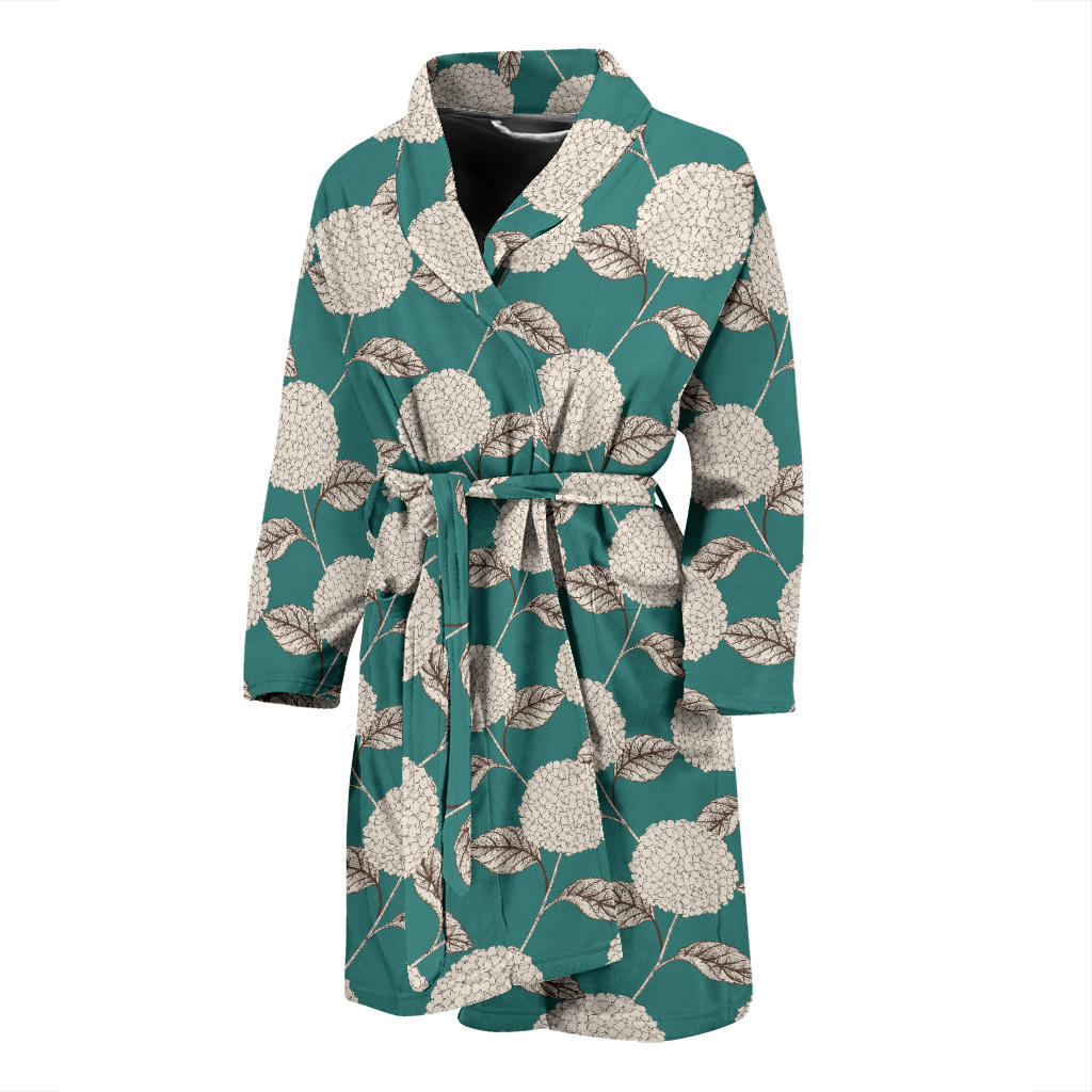 Hydrangea Pattern Print Design HD03 Men Bathrobe