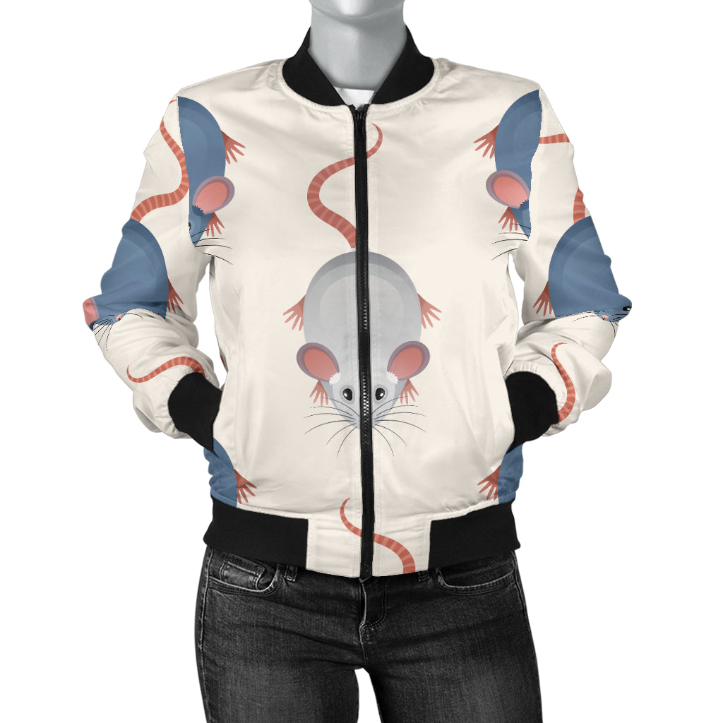 Rat Pattern Print Design 03 Women's Bomber Jacket