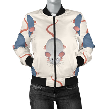Rat Pattern Print Design 03 Women's Bomber Jacket