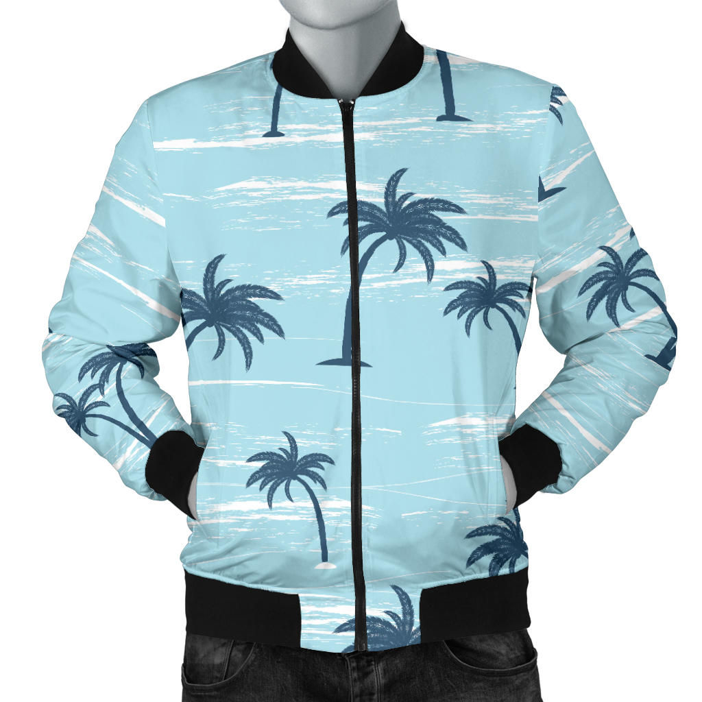 Palm Tree Pattern Print Design PT04 Men Bomber Jacket