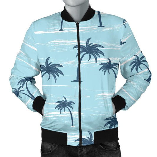 Palm Tree Pattern Print Design PT04 Men Bomber Jacket