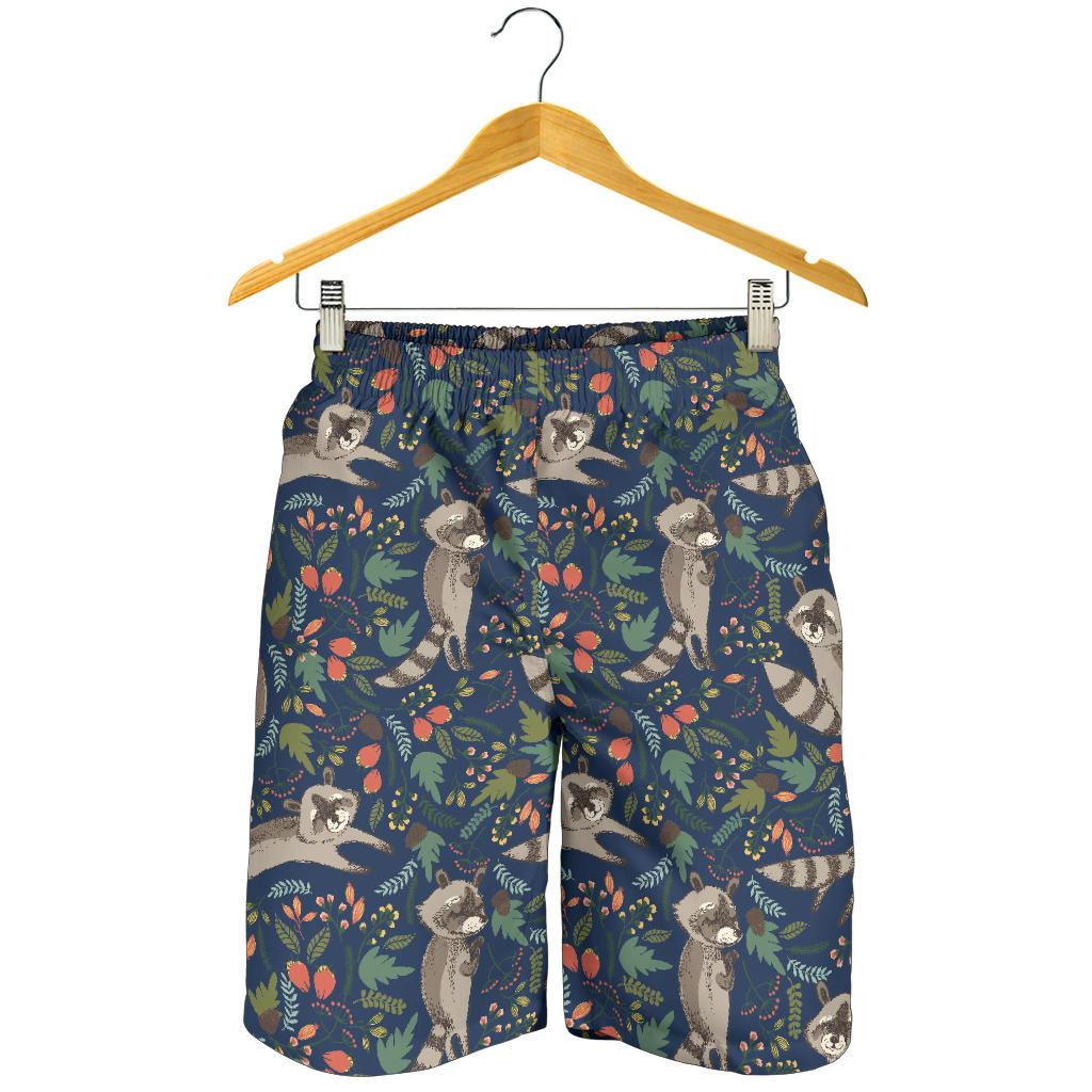Raccoon Pattern Print Design A02 Mens Shorts