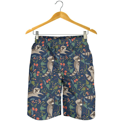 Raccoon Pattern Print Design A02 Mens Shorts