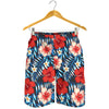 Red Hibiscus Blue Scene Mens Shorts