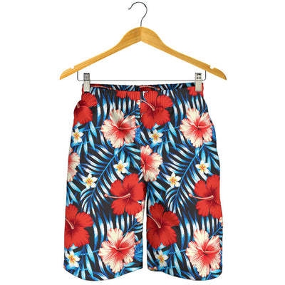 Red Hibiscus Blue Scene Mens Shorts