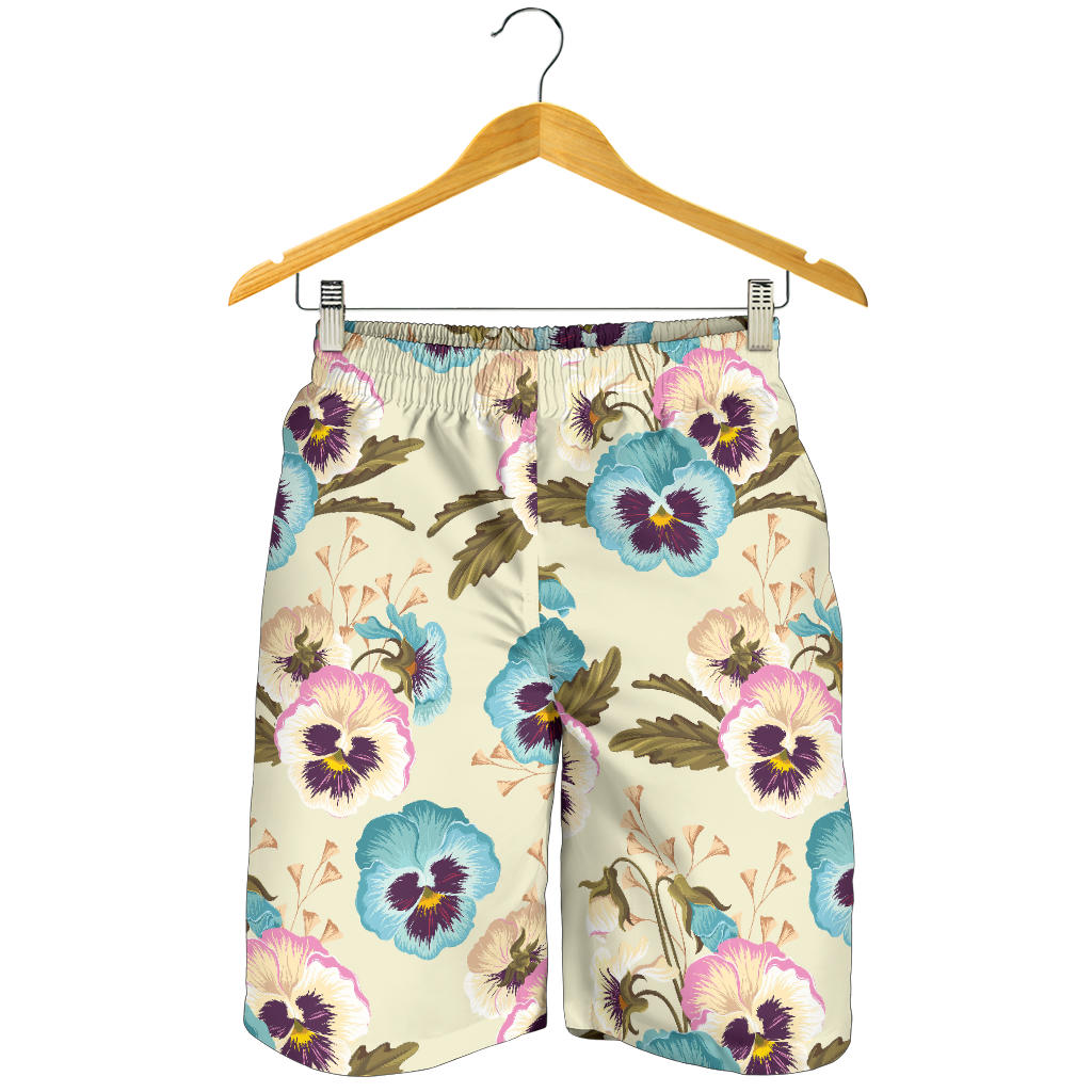 Pansy Pattern Print Design A02 Mens Shorts